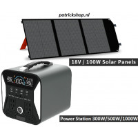 Off-grid set - zonnepaneel + power station naar keuze - 300W/500W/1000W